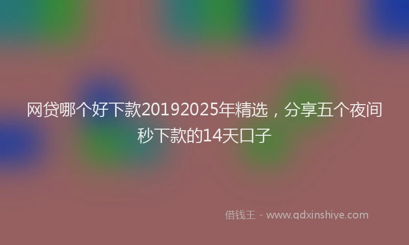 网贷哪个好下款20192025年精选，分享五个夜间秒下款的14天口子