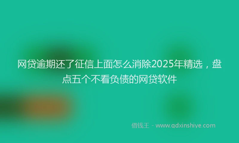 网贷逾期还了征信上面怎么消除2025年精选，盘点五个不看负债的网贷软件