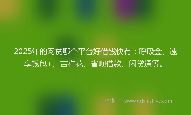 2025年的网贷哪个平台好借钱快有：呼吸金、速享钱包+、吉祥花、省呗借款、闪贷通等。