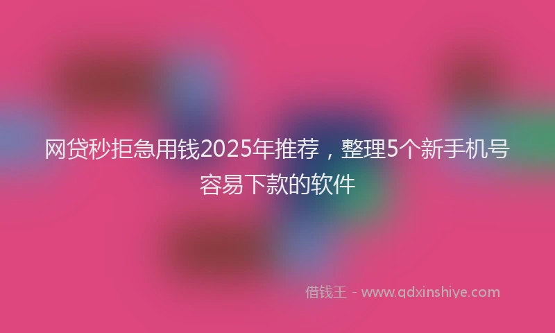网贷秒拒急用钱2025年推荐，整理5个新手机号容易下款的软件