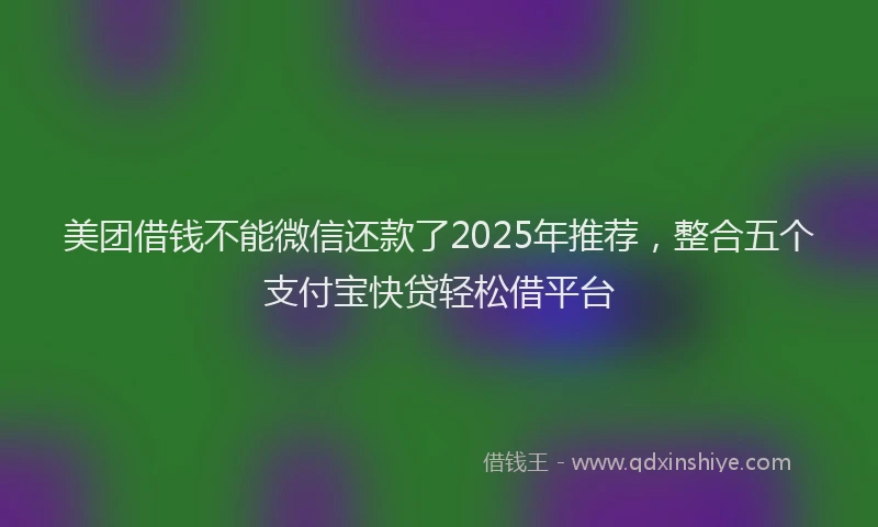 美团借钱不能微信还款了2025年推荐，整合五个支付宝快贷轻松借平台