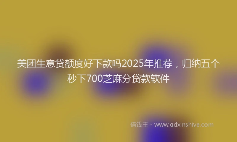 美团生意贷额度好下款吗2025年推荐，归纳五个秒下700芝麻分贷款软件
