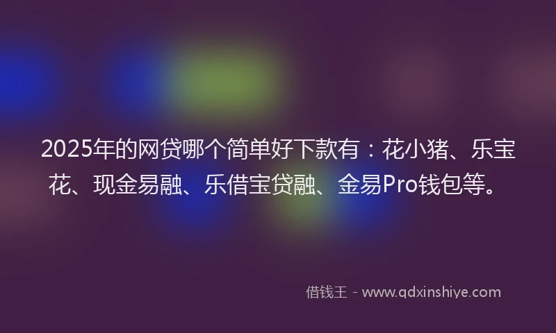 2025年的网贷哪个简单好下款有：花小猪、乐宝花、现金易融、乐借宝贷融、金易Pro钱包等。