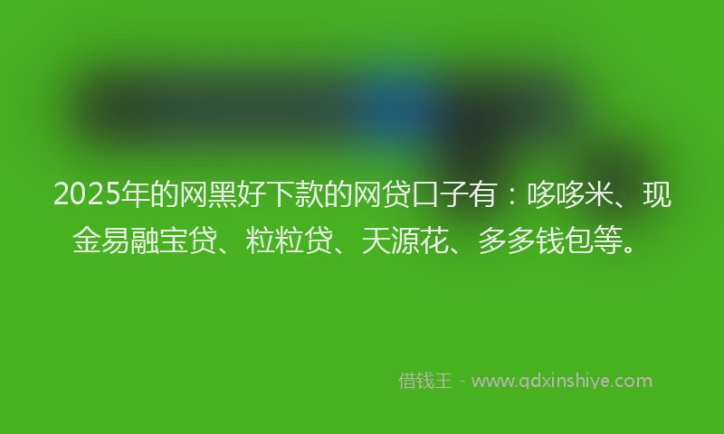 2025年的网黑好下款的网贷口子有：哆哆米、现金易融宝贷、粒粒贷、天源花、多多钱包等。