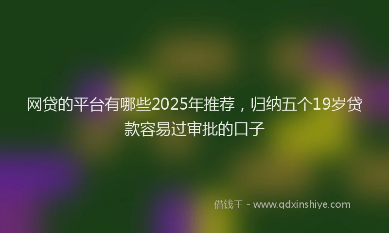 网贷的平台有哪些2025年推荐，归纳五个19岁贷款容易过审批的口子