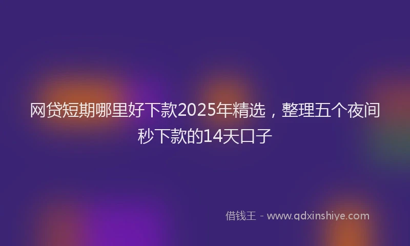 网贷短期哪里好下款2025年精选，整理五个夜间秒下款的14天口子