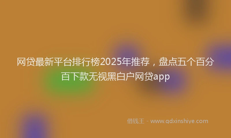网贷最新平台排行榜2025年推荐，盘点五个百分百下款无视黑白户网贷app