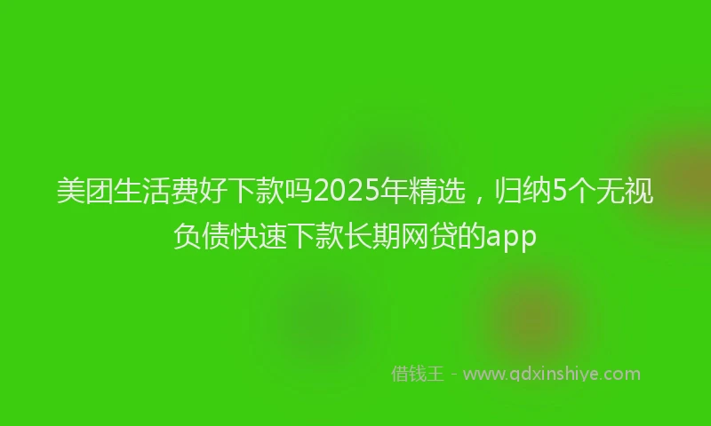 美团生活费好下款吗2025年精选，归纳5个无视负债快速下款长期网贷的app
