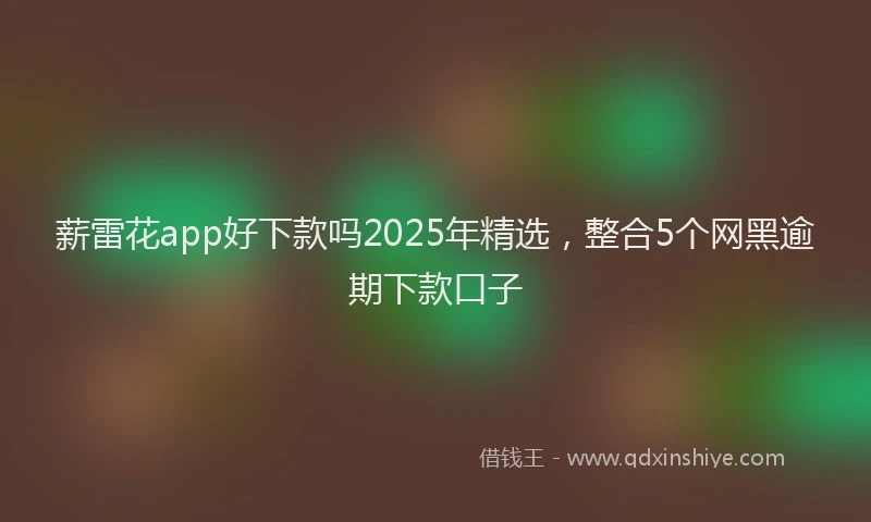 薪雷花app好下款吗2025年精选，整合5个网黑逾期下款口子