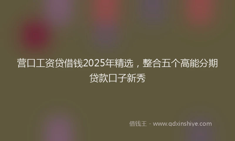 营口工资贷借钱2025年精选，整合五个高能分期贷款口子新秀