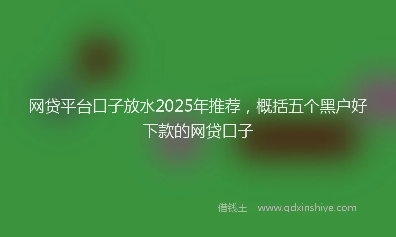 网贷平台口子放水2025年推荐，概括五个黑户好下款的网贷口子