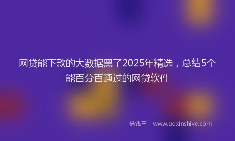 网贷能下款的大数据黑了2025年精选，总结5个能百分百通过的网贷软件