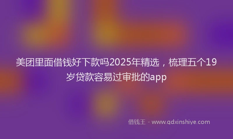 美团里面借钱好下款吗2025年精选，梳理五个19岁贷款容易过审批的app