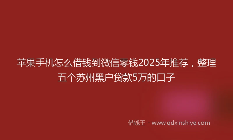 苹果手机怎么借钱到微信零钱2025年推荐，整理五个苏州黑户贷款5万的口子