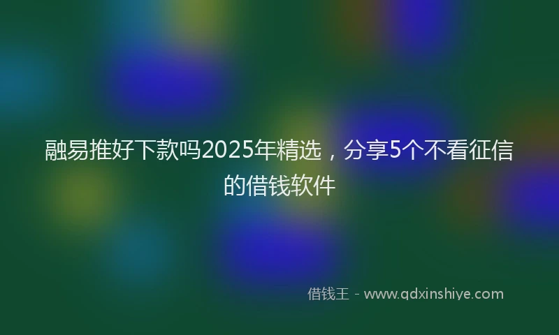 融易推好下款吗2025年精选，分享5个不看征信的借钱软件