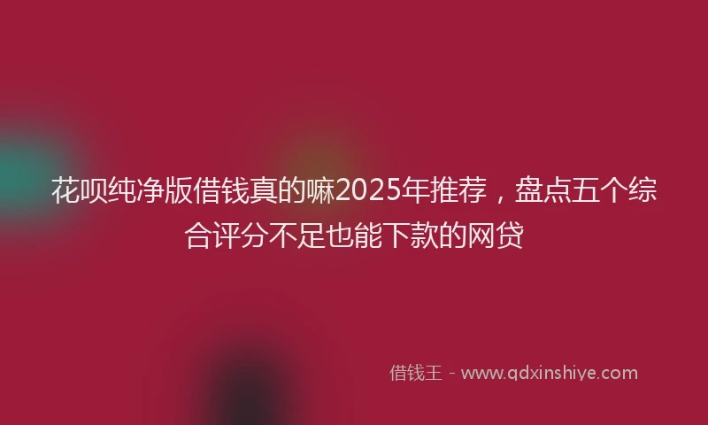 花呗纯净版借钱真的嘛2025年推荐，盘点五个综合评分不足也能下款的网贷