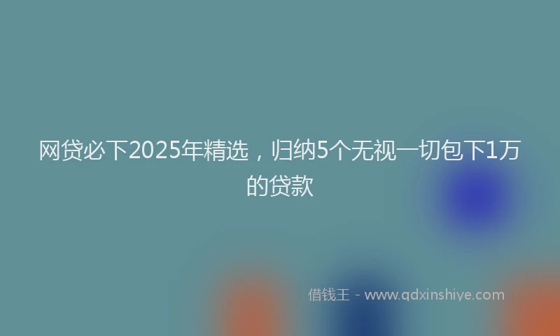 网贷必下2025年精选，归纳5个无视一切包下1万的贷款