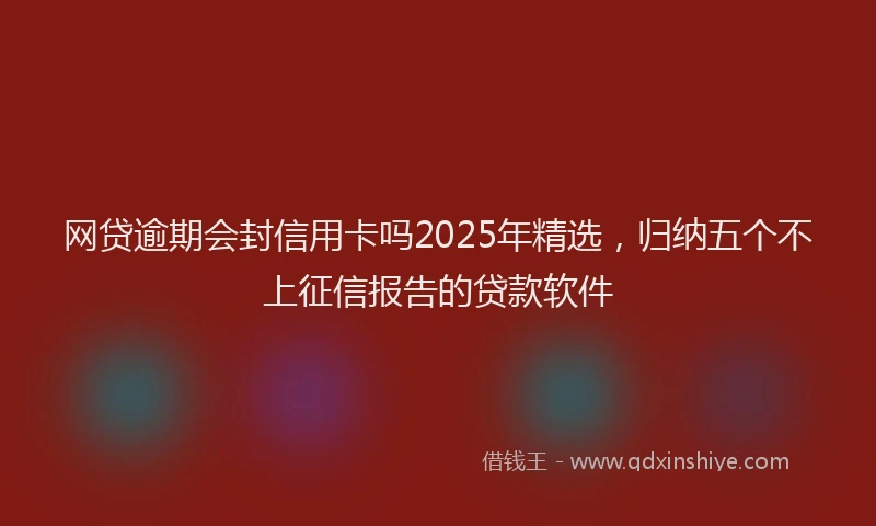 网贷逾期会封信用卡吗2025年精选，归纳五个不上征信报告的贷款软件