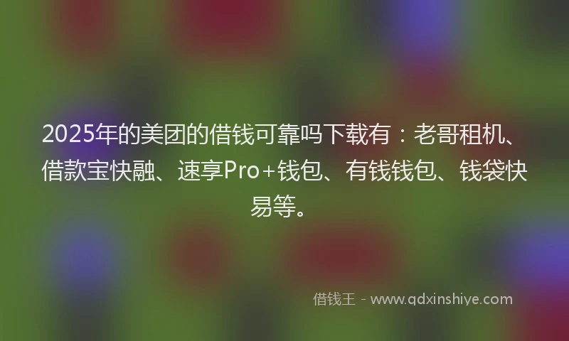 2025年的美团的借钱可靠吗下载有：老哥租机、借款宝快融、速享Pro+钱包、有钱钱包、钱袋快易等。