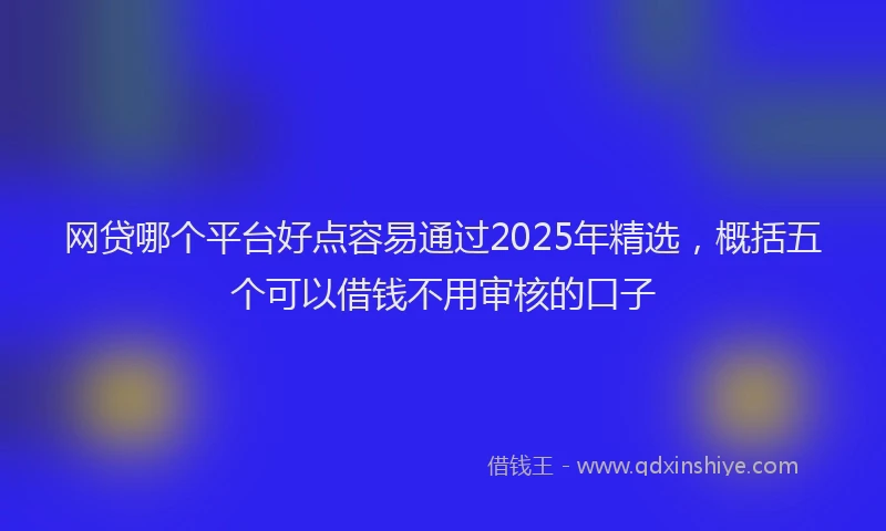 网贷哪个平台好点容易通过2025年精选，概括五个可以借钱不用审核的口子