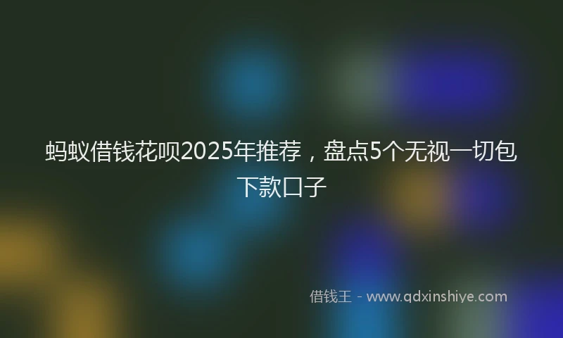 蚂蚁借钱花呗2025年推荐，盘点5个无视一切包下款口子