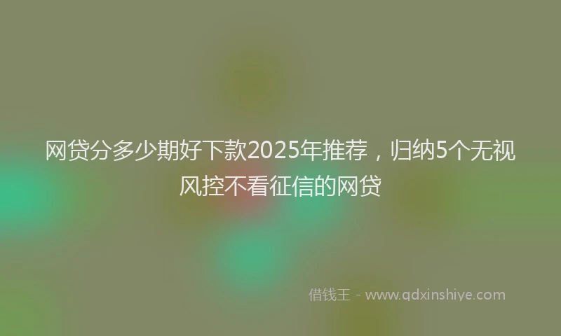 网贷分多少期好下款2025年推荐，归纳5个无视风控不看征信的网贷