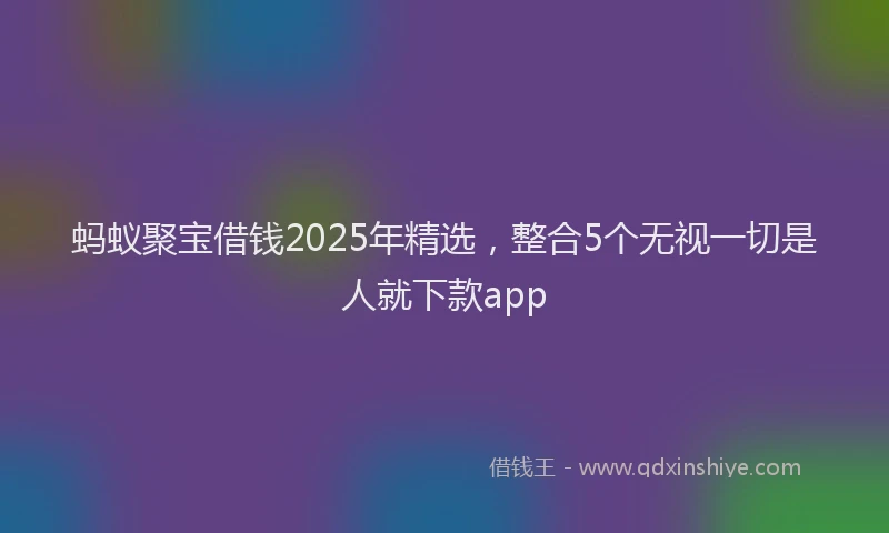 蚂蚁聚宝借钱2025年精选，整合5个无视一切是人就下款app