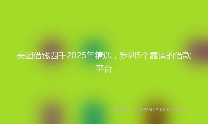 美团借钱四千2025年精选，罗列5个靠谱的借款平台