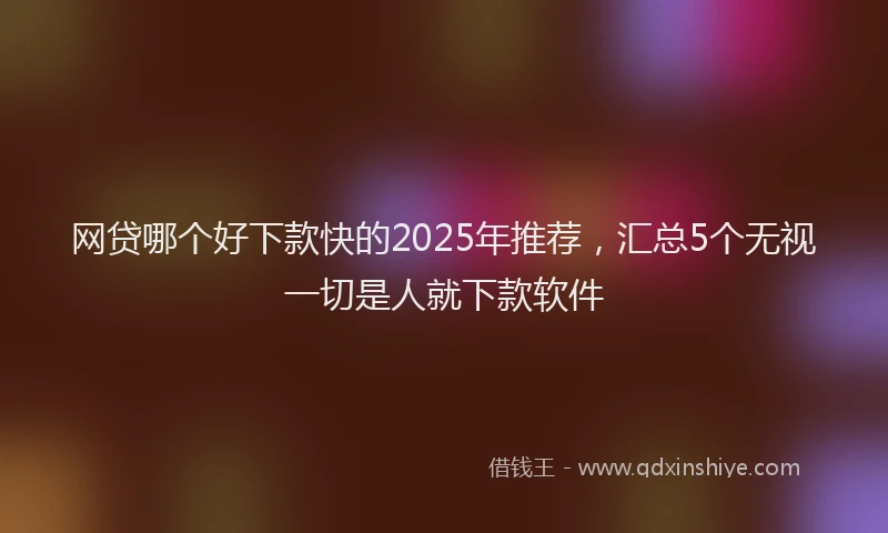 网贷哪个好下款快的2025年推荐，汇总5个无视一切是人就下款软件