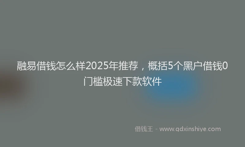 融易借钱怎么样2025年推荐，概括5个黑户借钱0门槛极速下款软件