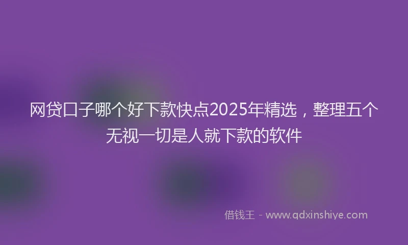 网贷口子哪个好下款快点2025年精选，整理五个无视一切是人就下款的软件