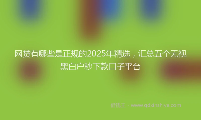 网贷有哪些是正规的2025年精选，汇总五个无视黑白户秒下款口子平台