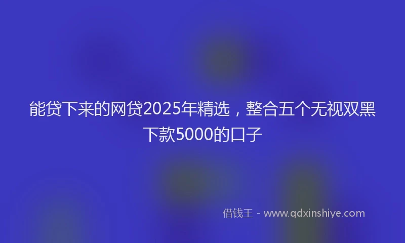 能贷下来的网贷2025年精选，整合五个无视双黑下款5000的口子