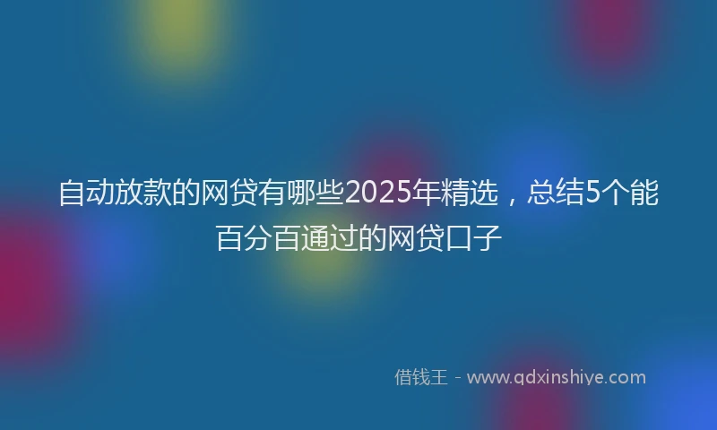 自动放款的网贷有哪些2025年精选，总结5个能百分百通过的网贷口子