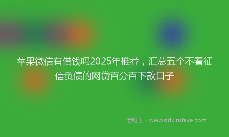 苹果微信有借钱吗2025年推荐，汇总五个不看征信负债的网贷百分百下款口子
