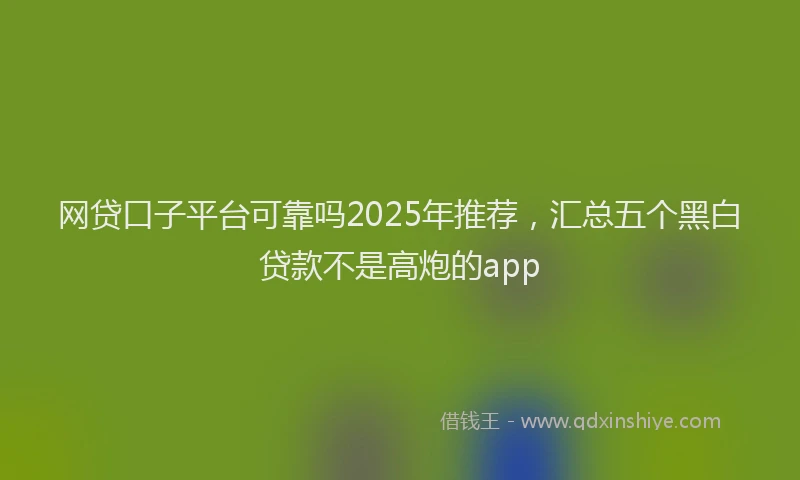 网贷口子平台可靠吗2025年推荐，汇总五个黑白贷款不是高炮的app