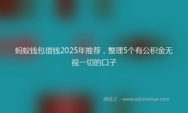 蚂蚁钱包借钱2025年推荐，整理5个有公积金无视一切的口子