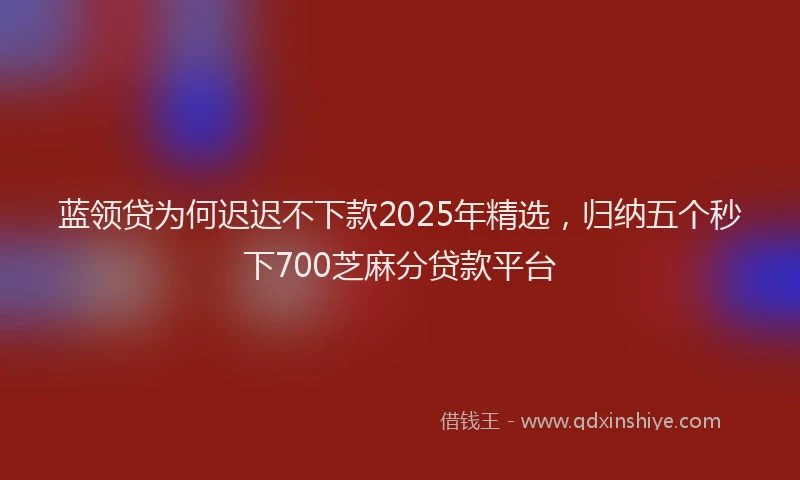 蓝领贷为何迟迟不下款2025年精选，归纳五个秒下700芝麻分贷款平台
