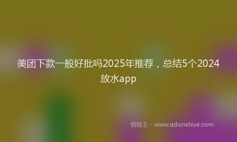 美团下款一般好批吗2025年推荐，总结5个2024放水app