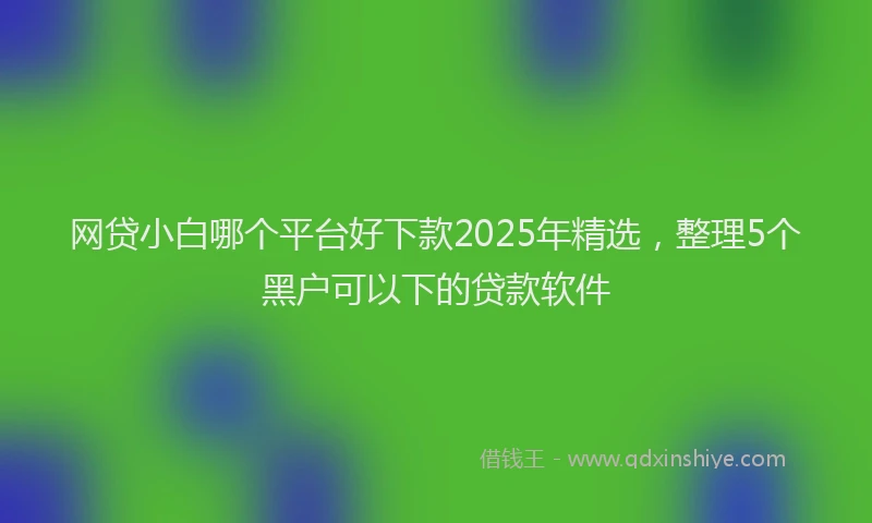 网贷小白哪个平台好下款2025年精选，整理5个黑户可以下的贷款软件