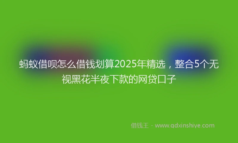 蚂蚁借呗怎么借钱划算2025年精选，整合5个无视黑花半夜下款的网贷口子