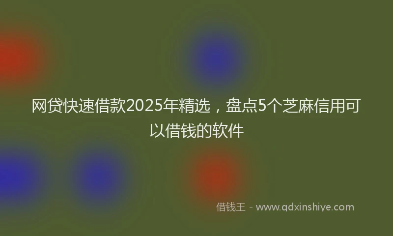 网贷快速借款2025年精选，盘点5个芝麻信用可以借钱的软件