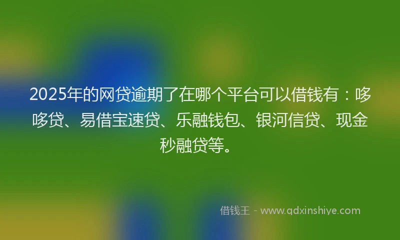 2025年的网贷逾期了在哪个平台可以借钱有：哆哆贷、易借宝速贷、乐融钱包、银河信贷、现金秒融贷等。
