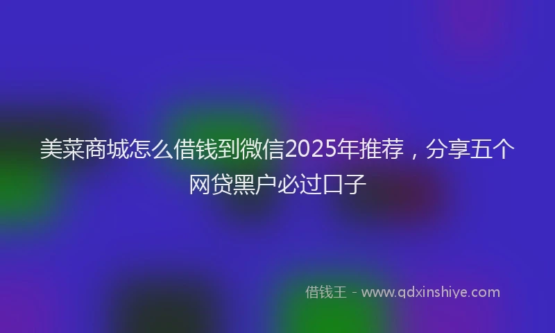 美菜商城怎么借钱到微信2025年推荐，分享五个网贷黑户必过口子