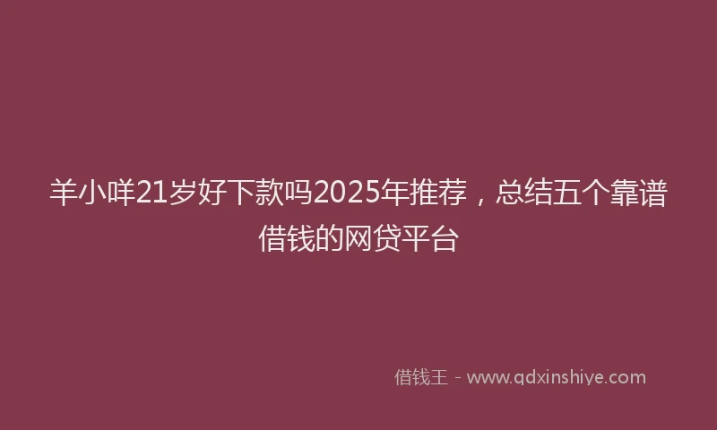 羊小咩21岁好下款吗2025年推荐，总结五个靠谱借钱的网贷平台