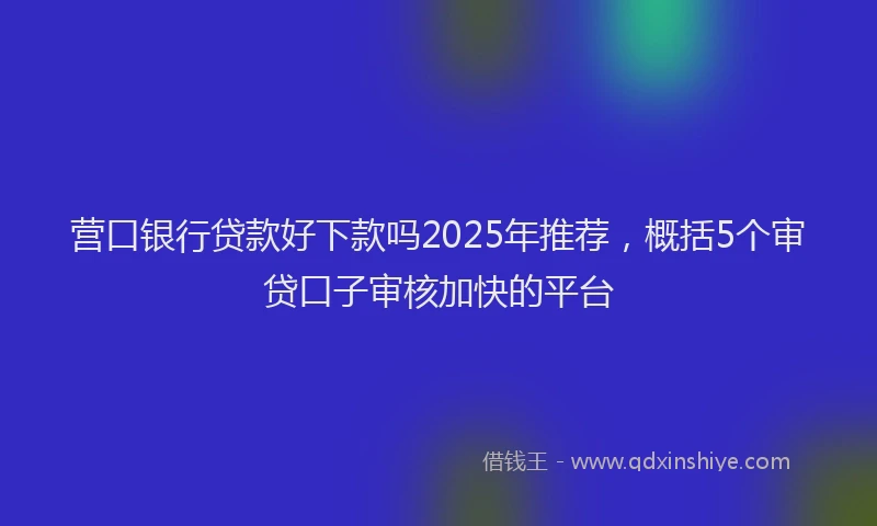 营口银行贷款好下款吗2025年推荐，概括5个审贷口子审核加快的平台