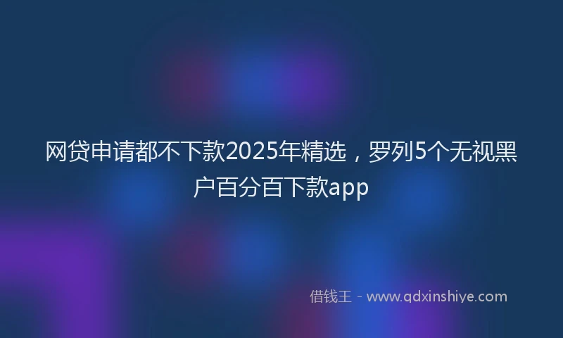 网贷申请都不下款2025年精选，罗列5个无视黑户百分百下款app