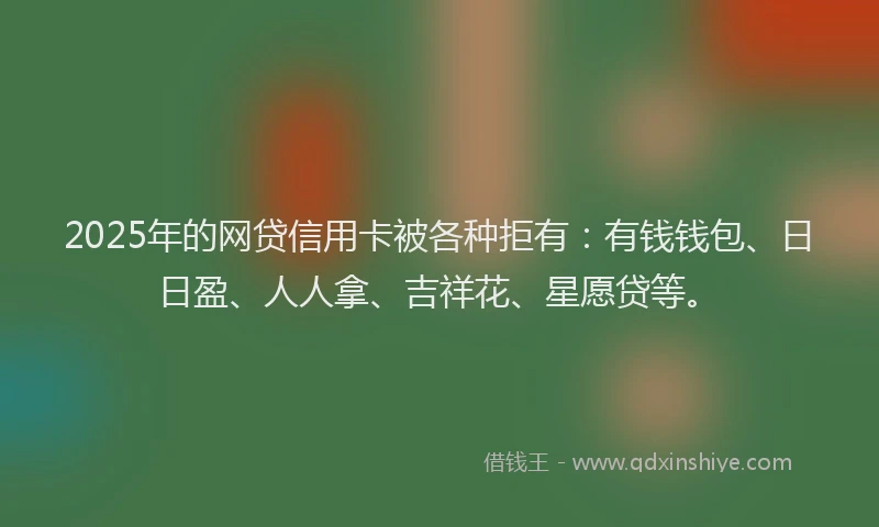 2025年的网贷信用卡被各种拒有：有钱钱包、日日盈、人人拿、吉祥花、星愿贷等。
