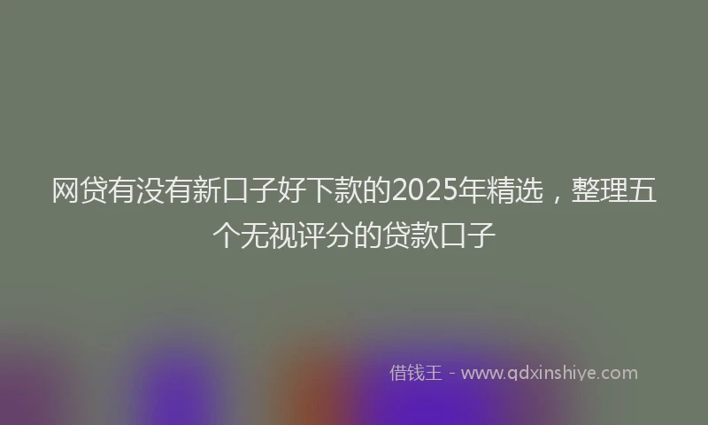 网贷有没有新口子好下款的2025年精选，整理五个无视评分的贷款口子