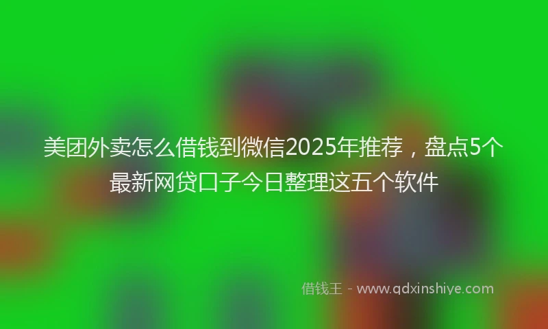 美团外卖怎么借钱到微信2025年推荐，盘点5个最新网贷口子今日整理这五个软件
